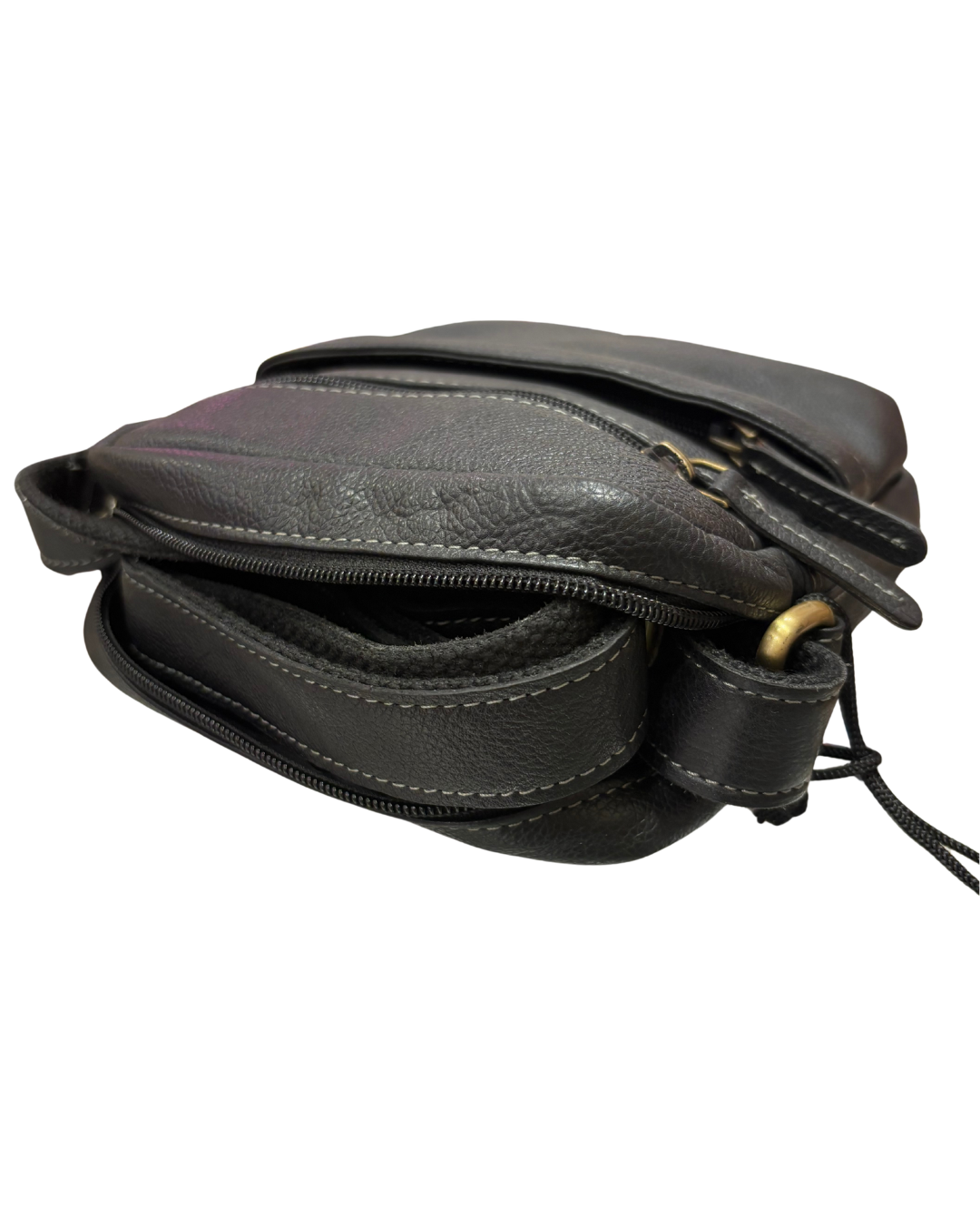 Bandolera Jaguar 5109YD vista superior mostrando compartimentos y cremalleras