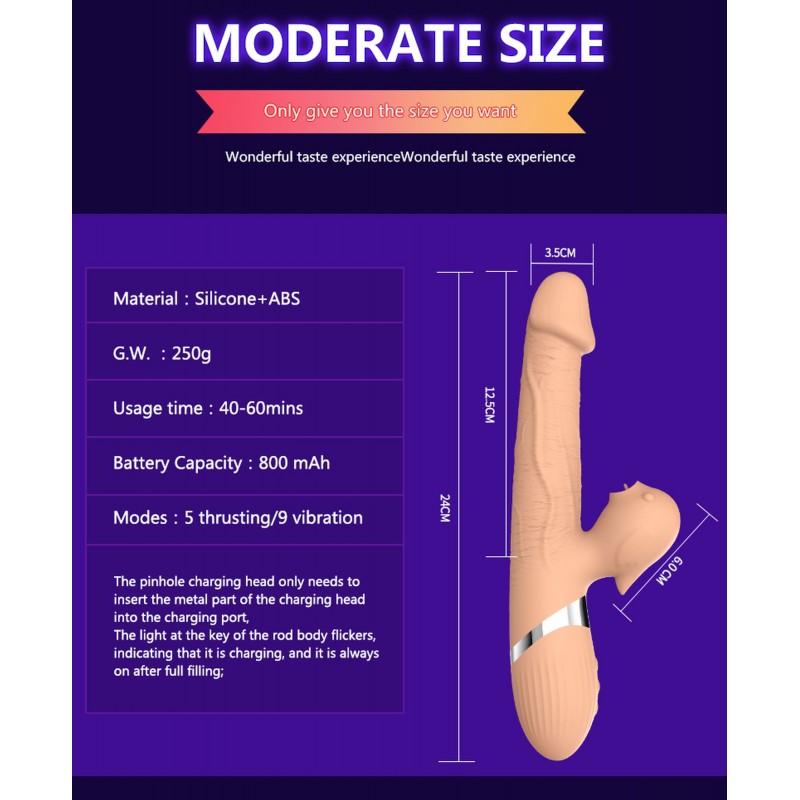 Basia Vibrador Doble Up&Down + Lengua Recargable 45 modos