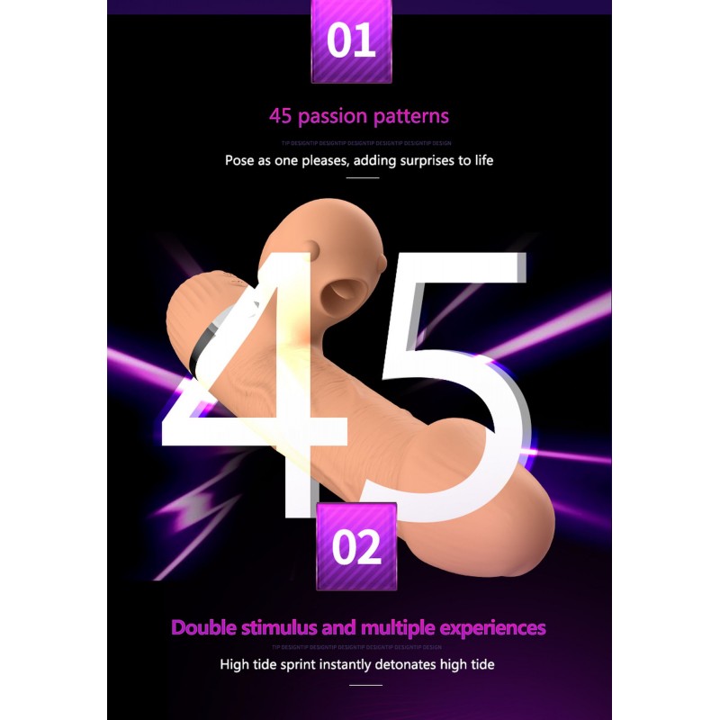 Basia Vibrador Doble Up&Down + Lengua Recargable 45 modos