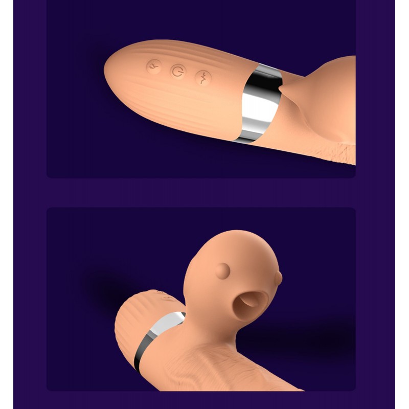 Basia Vibrador Doble Up&Down + Lengua Recargable 45 modos