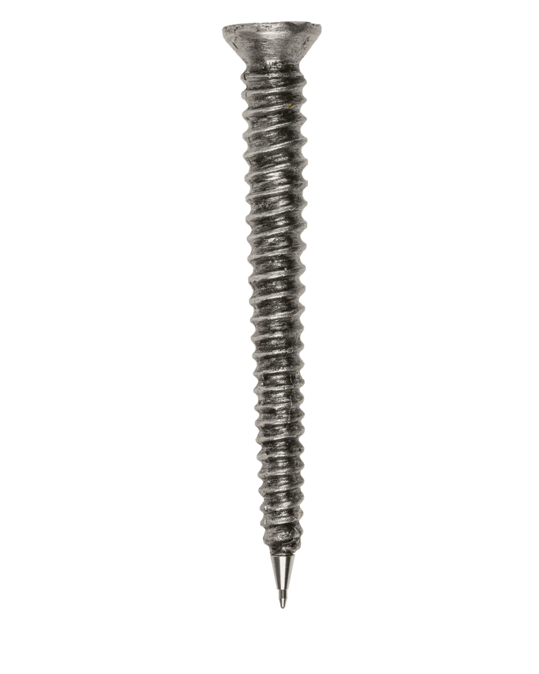 Bolígrafo original con forma de tornillo roscado plateado de 12 cm
