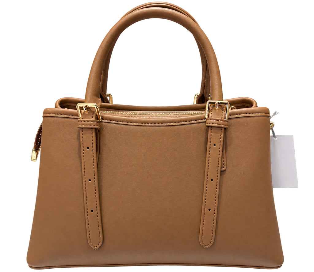 Bolso Camelia camel de polipiel, vista trasera lisa