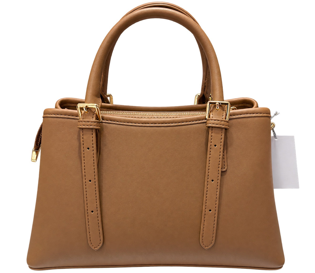 Bolso Camelia camel de polipiel, vista trasera lisa