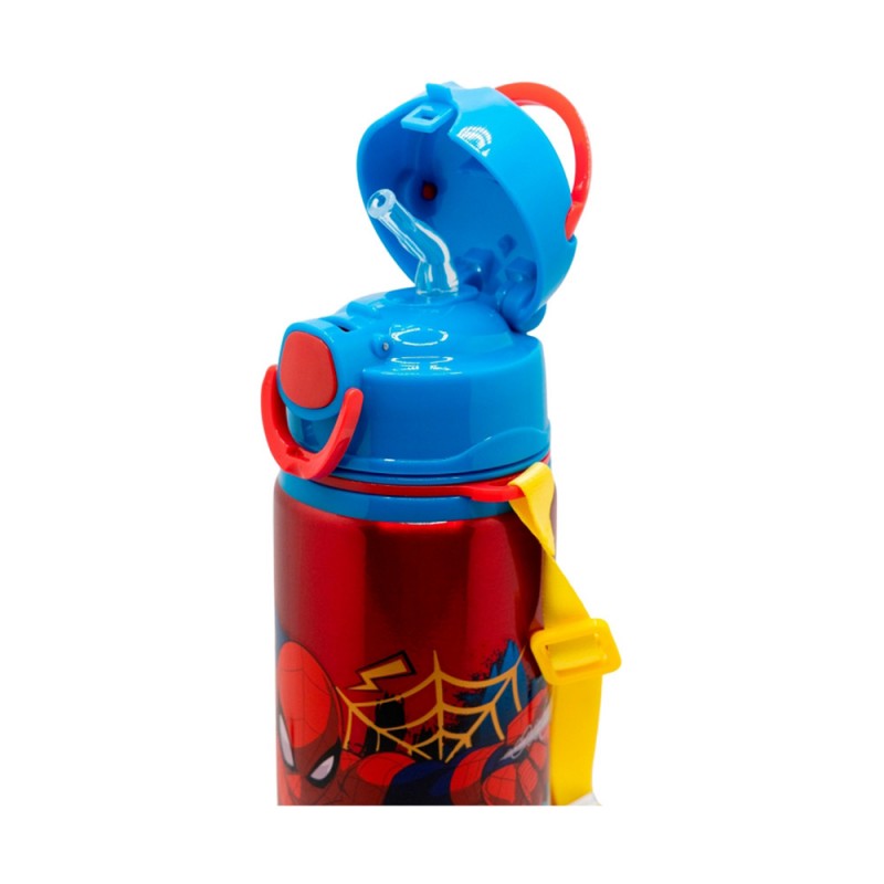 Botella Aluminio con Correa Spiderman 730 ml