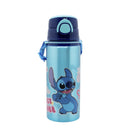 Botella infantil Stitch de aluminio 730 ml azul con tapón y correa