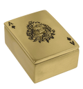 Caja para guardar naipes con diseño calavera color dorado