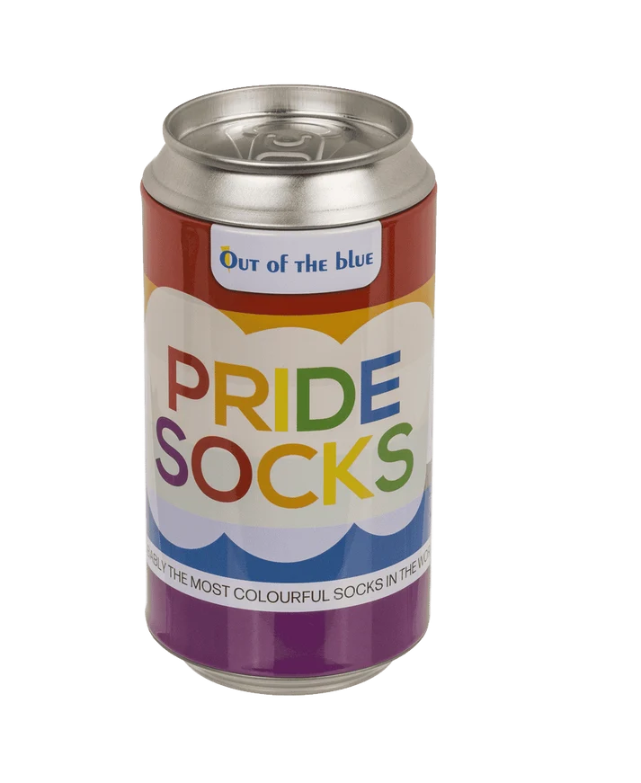 Calcetines arcoíris en lata metálica Pride Socks