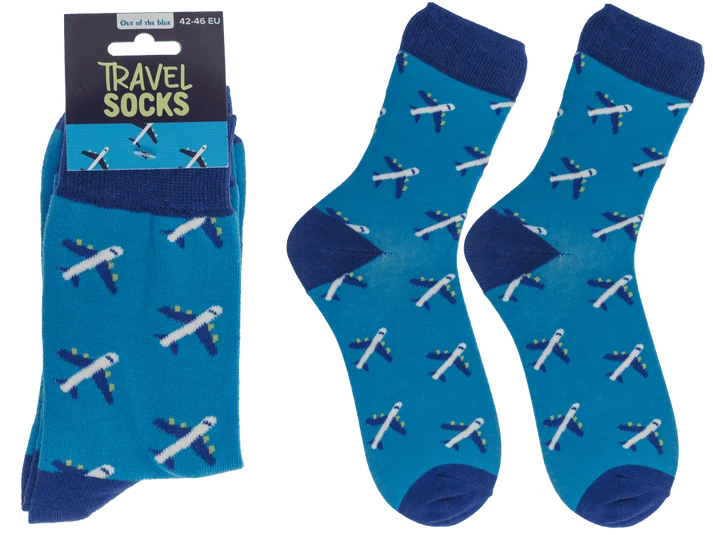 Calcetines originales con aviones para regalar a viajeros