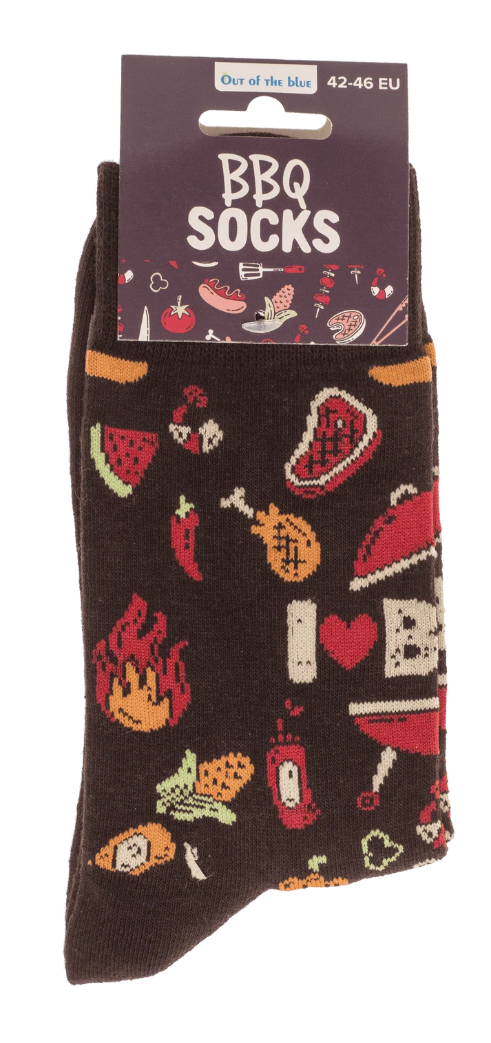 Calcetines de barbacoa con etiqueta BBQ Socks talla 42-46