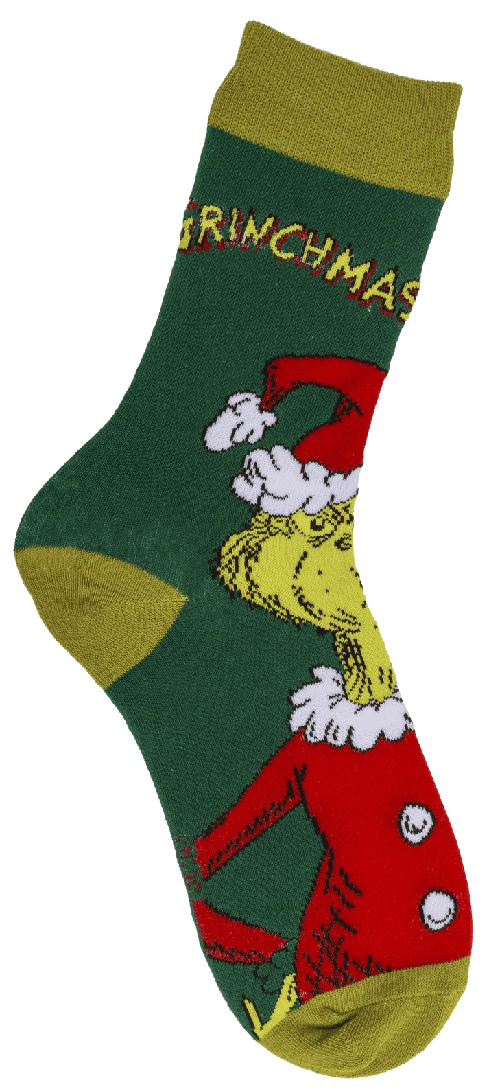 Calcetines del Grinch verdes con diseño navideño Grinchmas