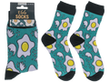 Calcetines divertidos con estampado de huevo frito