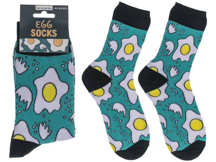Calcetines divertidos con estampado de huevo frito