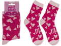 Par de calcetines para mamá rosa fucsia con corazones y letras mamá