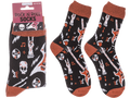 Par de calcetines musicales con calaveras y guitarras