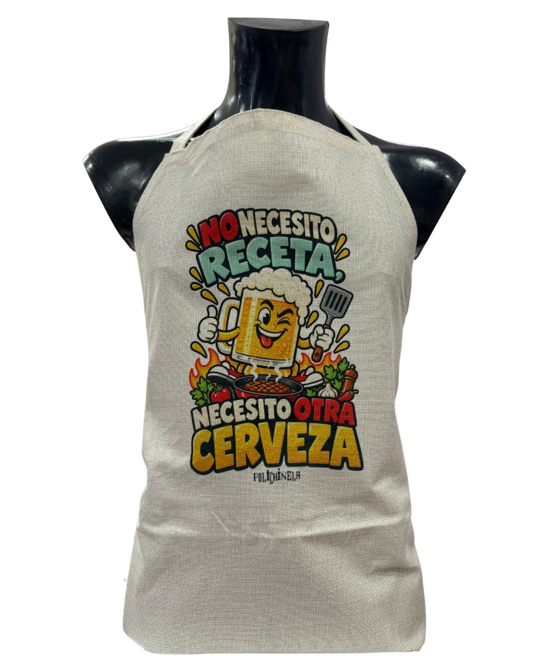 Delantal de poliéster No necesito receta, necesito otra cerveza