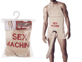 Delantal de broma Sex Machine con pene de peluche de 52 cm