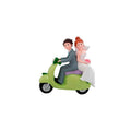 Figura para tarta de boda con novios en moto