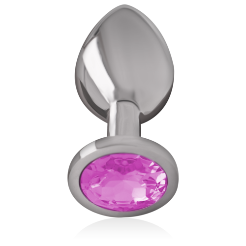 PLUG ANAL METAL ALUMINIO CON CRISTAL ROSA TALLA M