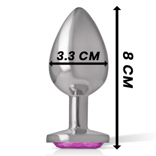 PLUG ANAL METAL ALUMINIO CON CRISTAL ROSA TALLA M