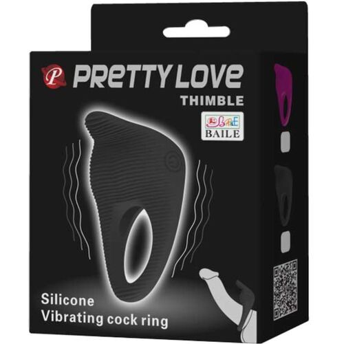 PRETTY LOVE THIMBLE – ANILLO VIBRADOR NEGRO