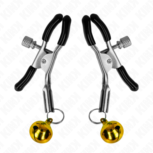 Kink – Pinzas para Pezones Ajustables con Campanillas Doradas 6 cm