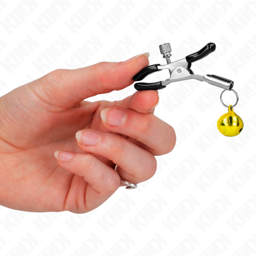 Kink – Pinzas para Pezones Ajustables con Campanillas Doradas 6 cm