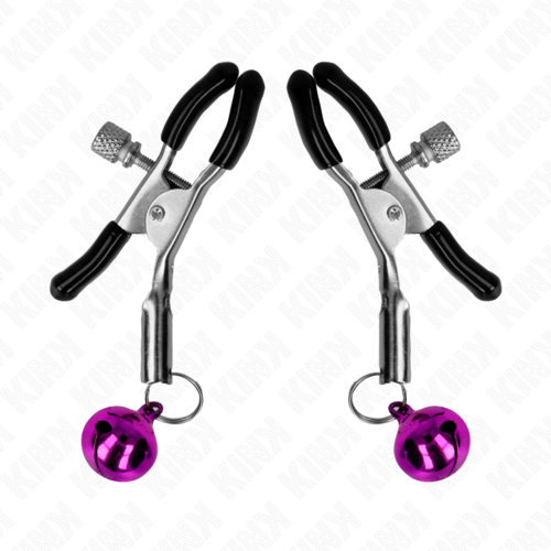 Kink – Pinzas para Pezones Ajustables con Campanillas Violeta 6 cm