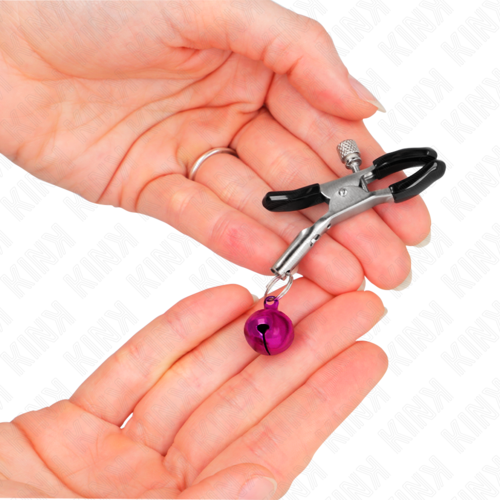 Kink – Pinzas para Pezones Ajustables con Campanillas Violeta 6 cm