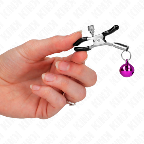 Kink – Pinzas para Pezones Ajustables con Campanillas Violeta 6 cm