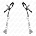 KINK - PINZAS PARA PEZONES CON COLGANTE DE CAMPANA PLATEADO 6 CM