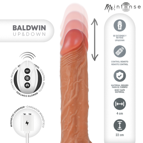 Mr Intense Baldwin – Dildo Realista Up & Down con Vibración y Mando 22 cm