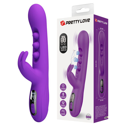 PRETTY LOVE SABIEN – VIBRADOR RABBIT CON GOLPETEOS Y PANTALLA LED
