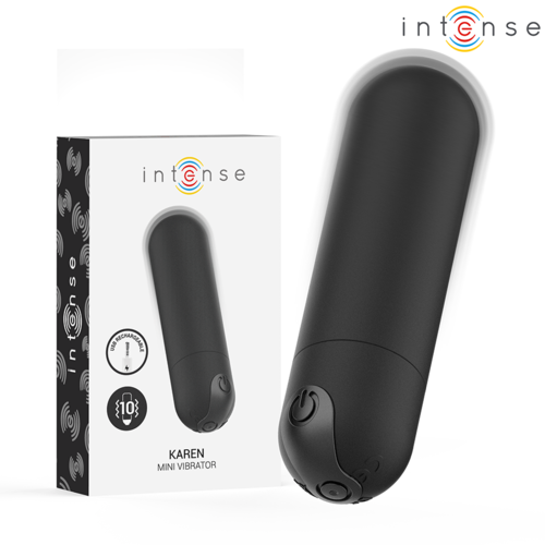 Intense Karen mini bala vibradora negra - producto y caja