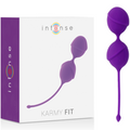 Intense Karmy Fit doble bola Kegel lila junto a su caja