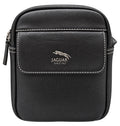 Bandolera Jaguar negra 7827-PE vista frontal con logo metálico