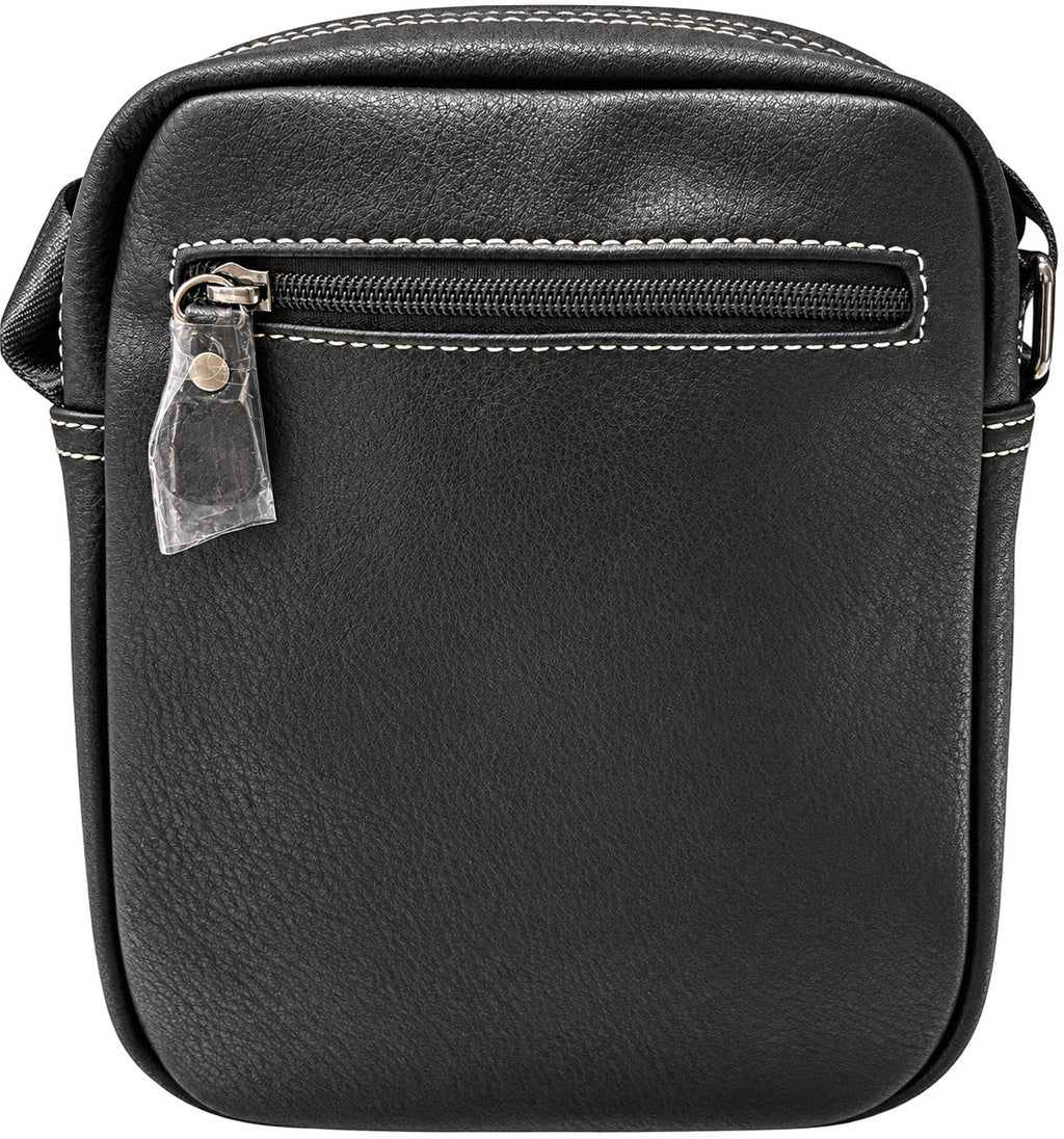 Bandolera Jaguar negra 7827-PE vista trasera con bolsillo de cremallera
