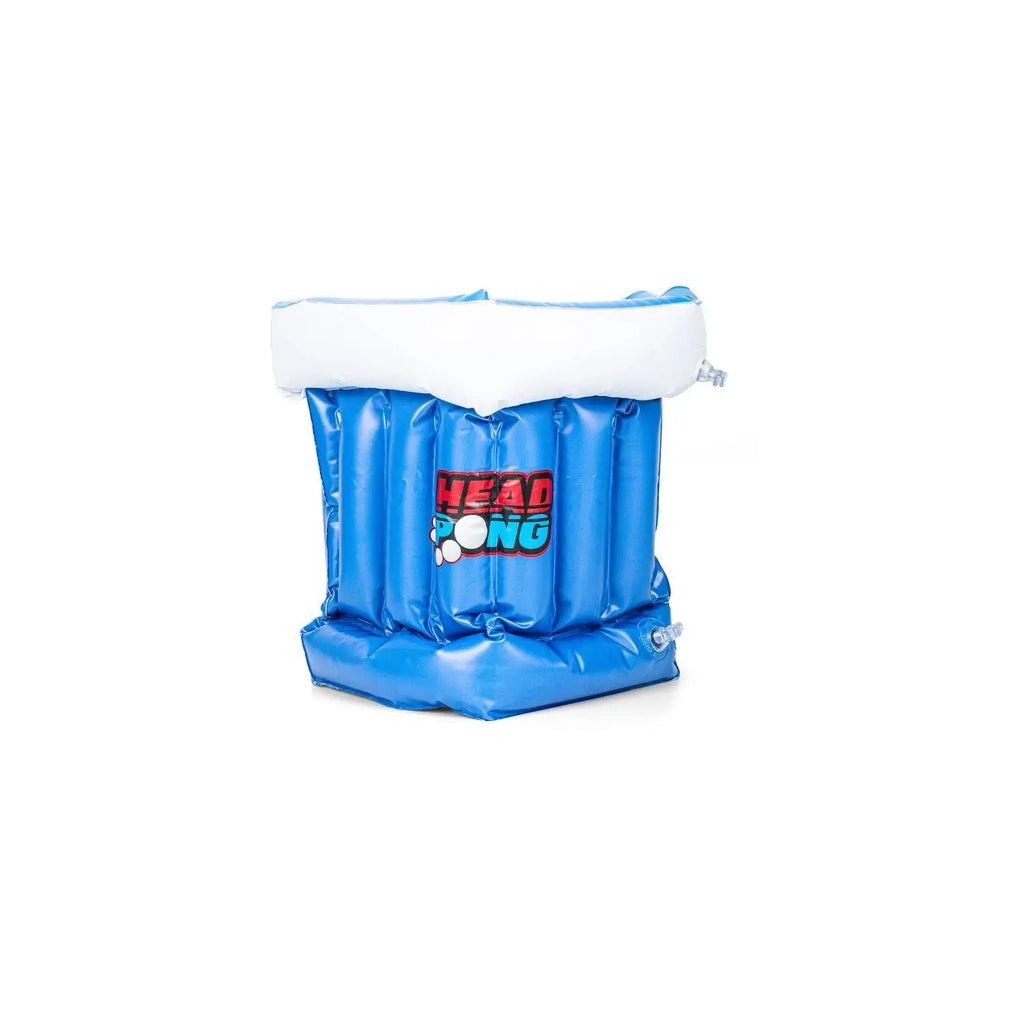 Sombrero hinchable azul Head Pong con aro blanco para encestar