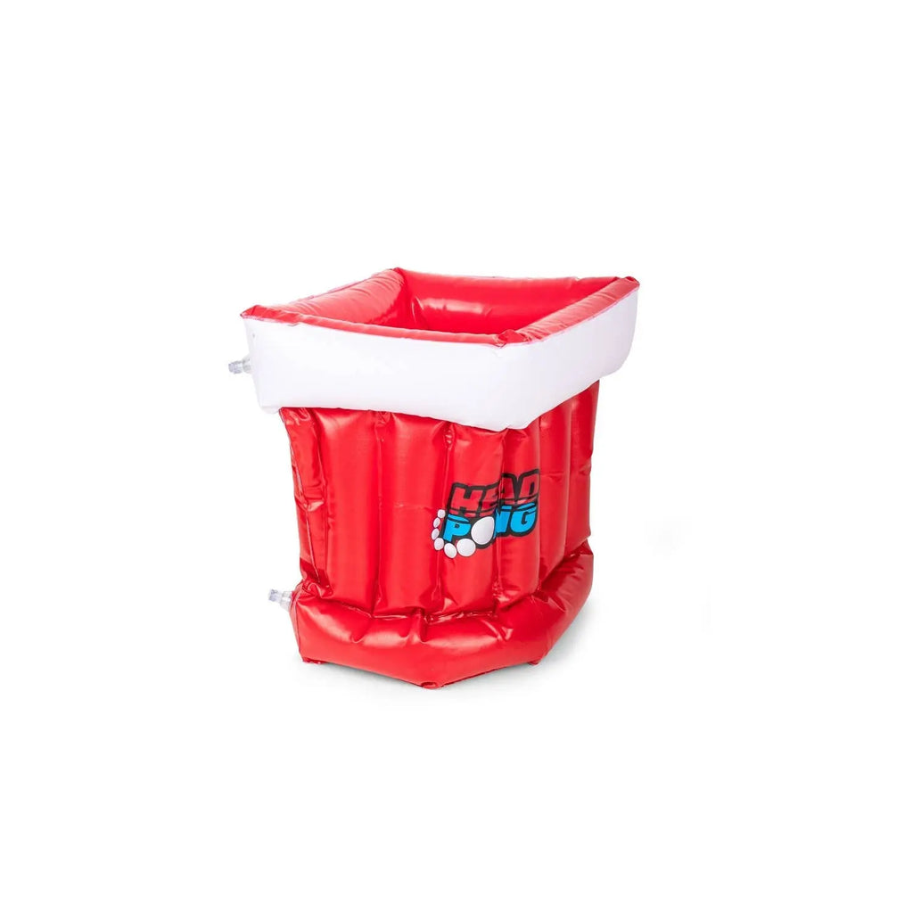 Sombrero hinchable rojo Head Pong con aro blanco para encestar