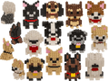Figuras de perros y cachorros montadas con bloques de construcción