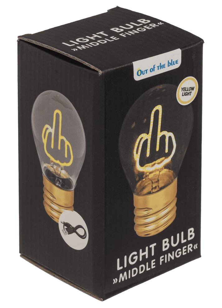 Caja de regalo Light Bulb Middle Finger de lámpara LED con peineta