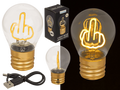 Lámpara LED de dedo corazón con luz amarilla, batería recargable y cable USB