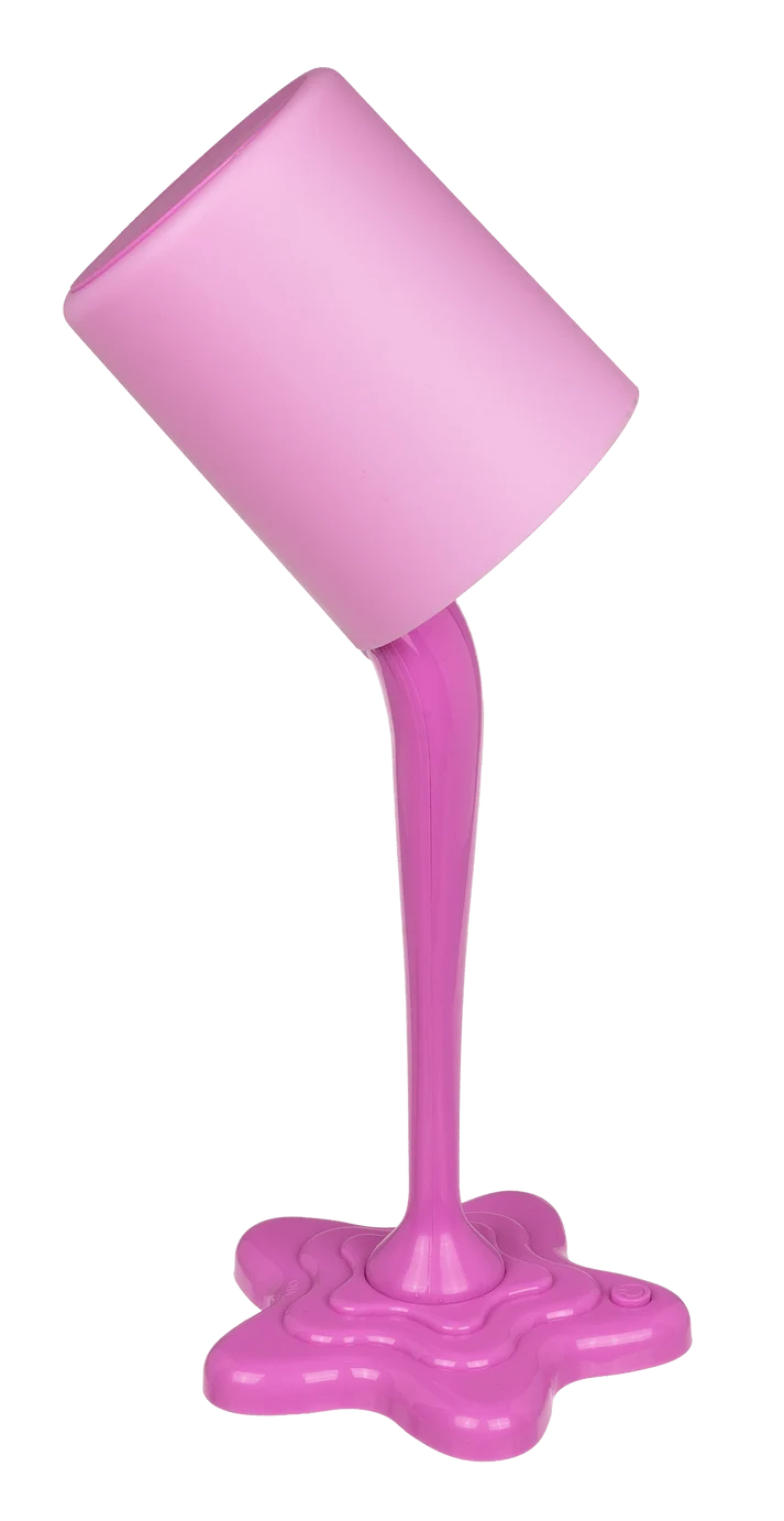 Lámpara de mesa rosa en forma de pintura derramada de 30 cm