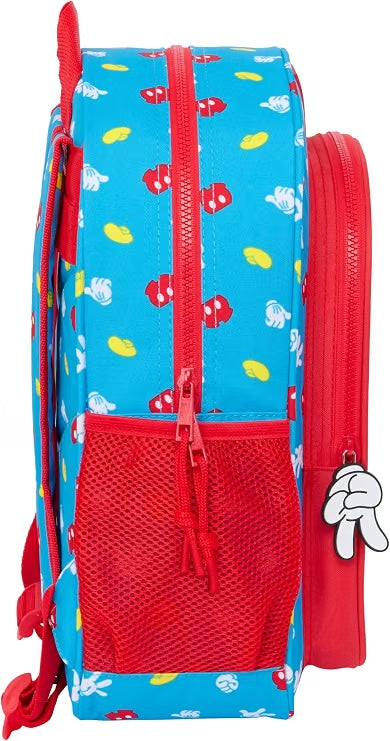 Mochila infantil Mickey Mouse Fantastic vista lateral con bolsillo portabotellas
