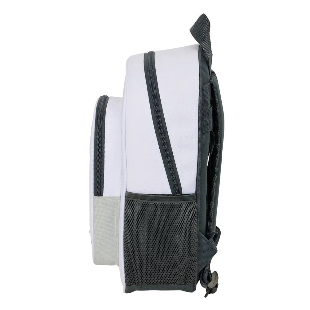 Mochila Real Madrid 25/26 vista lateral con bolsillo portabotellas