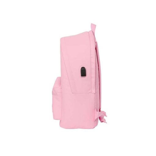Mochila rosa Real Madrid con puerto USB lateral
