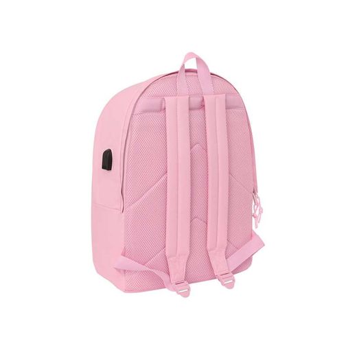 Mochila rosa Real Madrid con respaldo y tirantes acolchados vista trasera