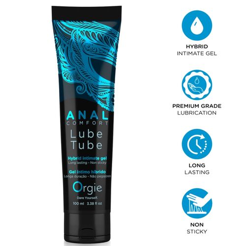 ORGIE Lube Tube Anal Comfort 100 ml, gel íntimo híbrido lubricante para sexo anal