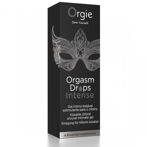 Caja Orgie Orgasm Drops Intense gel estimulante de clítoris 30 ml