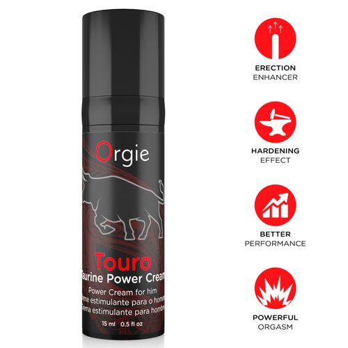 ORGIE Touro crema estimulante masculina de 15 ml y beneficios del producto
