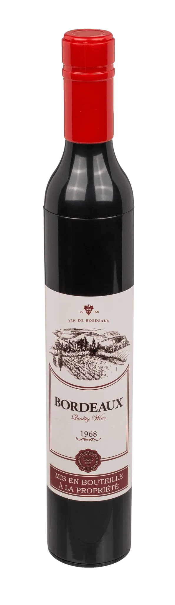 Estuche con forma de botella de vino Bordeaux para paraguas
